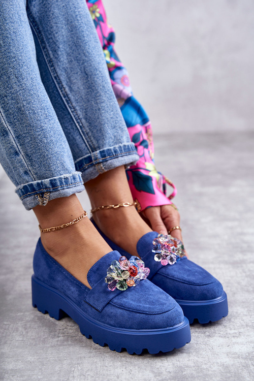 Dámske semišové topánky s dekoráciou Blue Britt