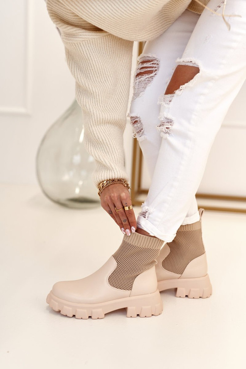 Dámské Ponožkové Boty Béžové Stormy