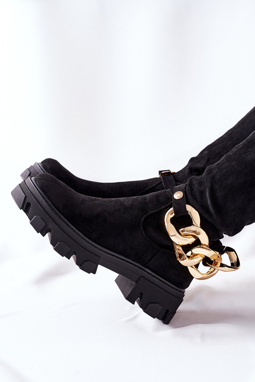 Semišové topánky nad kolenným čiernym Aucklandom