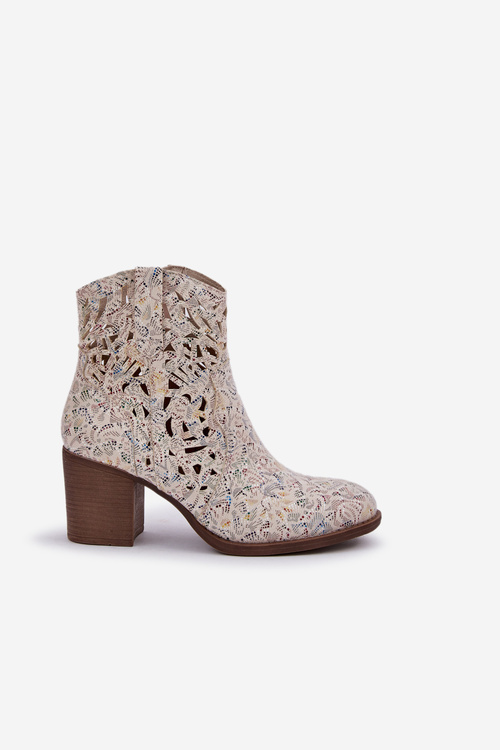 Dierkované Čižmy Na Blokovom Opätku Multikolor Nurissa