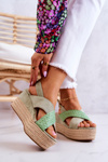 Dámské sandály na platformě zelené Emmalee