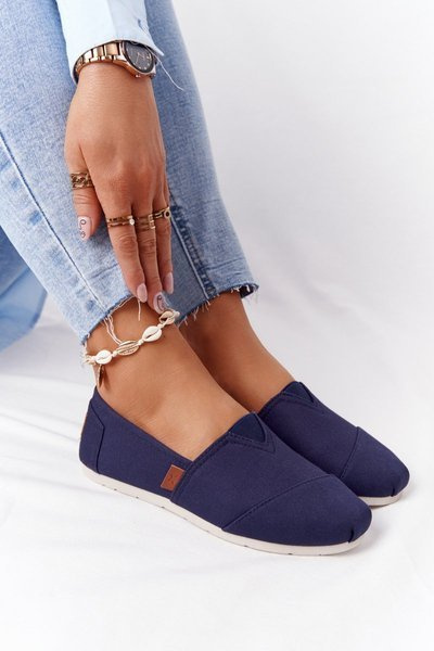 Ženy po hodinách dámske námornícke modré espadrilles