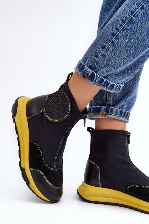 Dámske kožené topánky s zipperom Maciejka 06297-01 Čierna