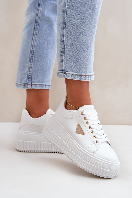 Štýlové Tenisky Na Masívnej Platforme Biele Vallexia