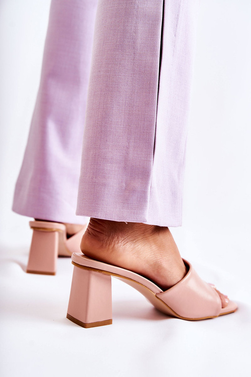 Nahá kožená koža Talena Vysoké podpätky