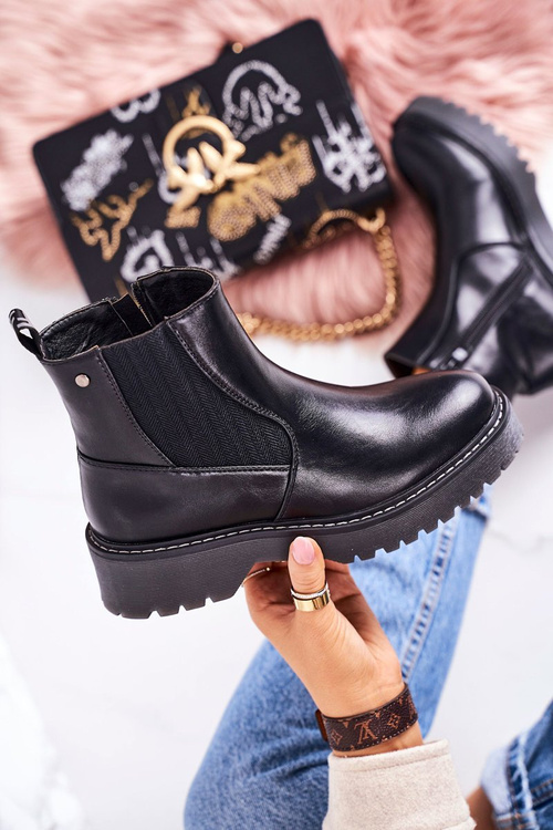 Dámske topánky Jodhpur na gumovom jedinom čiernom voyager