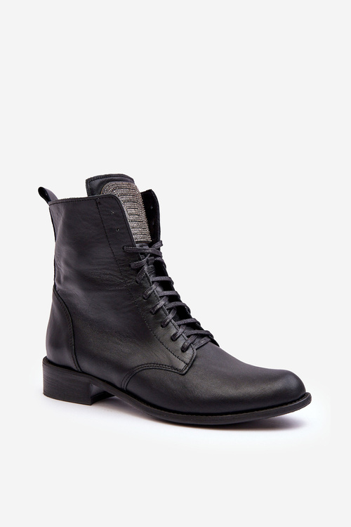 Kožené Dámské Botky Černé Nicole 2848