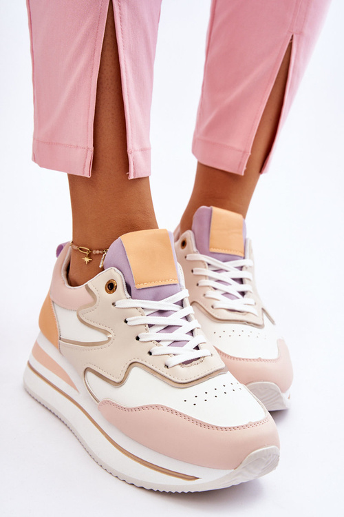 Módní sportovní obuv bílé a béžové Roen