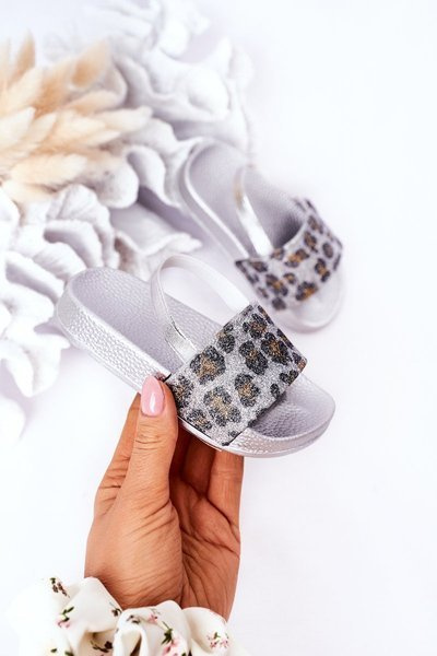 Dětské Gumové Nazouváky S Brokátem Stříbrné Rimia