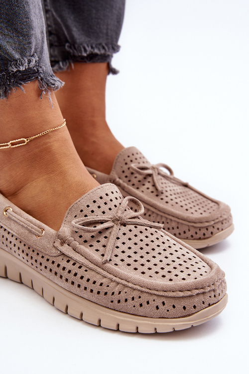 Dámske mokasíny s mašľou béžové Reece