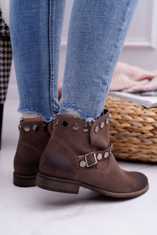 Dámské Kotníkové Boty velurové béžové Exquisite 1172