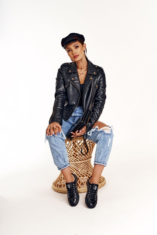 Dámske kožené tenisky Big Star Black V274871