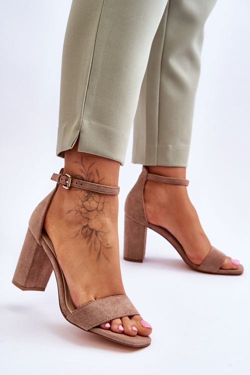 Dámské klasické semišové sandály Hnědé Passo