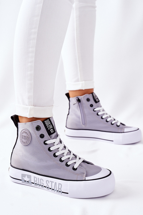 Vysoké tenisky na šedej platforme Big Star II274016