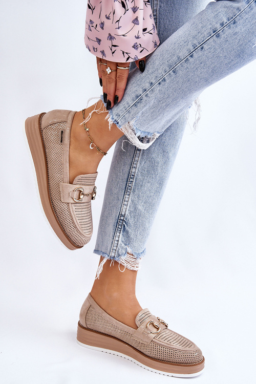 Dámske mokasíny na platforme Beige Danny
