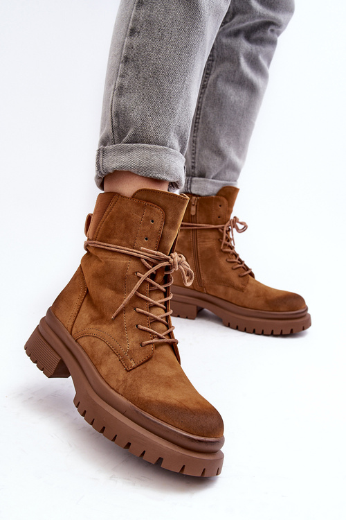 Dámské botky trapery na tlusté podrážce Camel Narelona