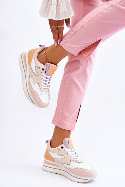 Módní sportovní obuv bílé a béžové Roen