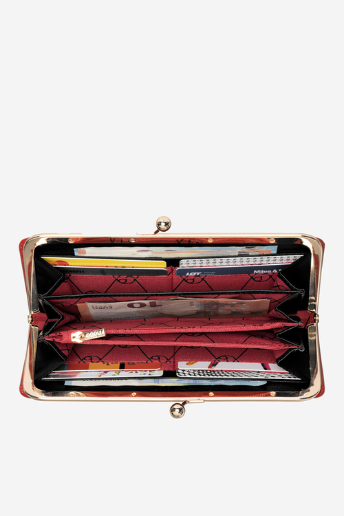 Lakovaná veľká dámska peňaženka Nobo NPUR-LR0061-C005 Červená