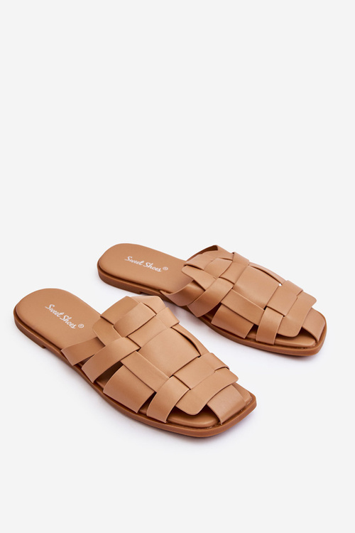 Dámské pruhované pantofle béžové Reyna