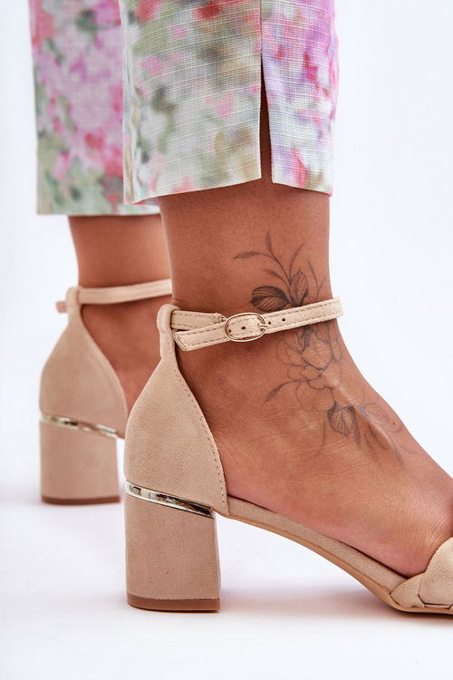 Kožené Sandály S Copánkem Hněde Essenza