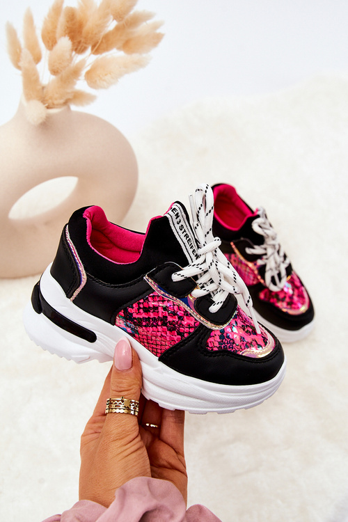 Kožené sportovní boty Hadí kůže Černe Gabbie