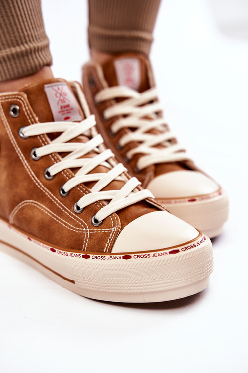 Dámské vysoké Zateplené tenisky Cross Jeans KK2R4043C Camel