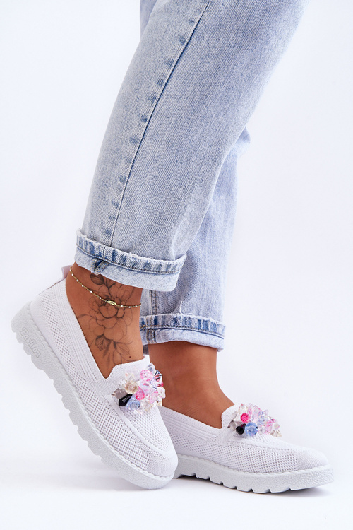 Dámske tenisky pre pedané s ozdobou biely Taylor