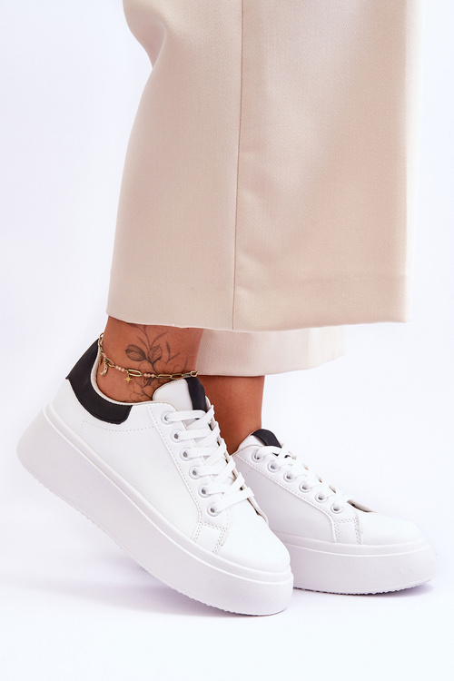 Sportovní Boty Na Masivní Platformě Bílé A Černé Boneti