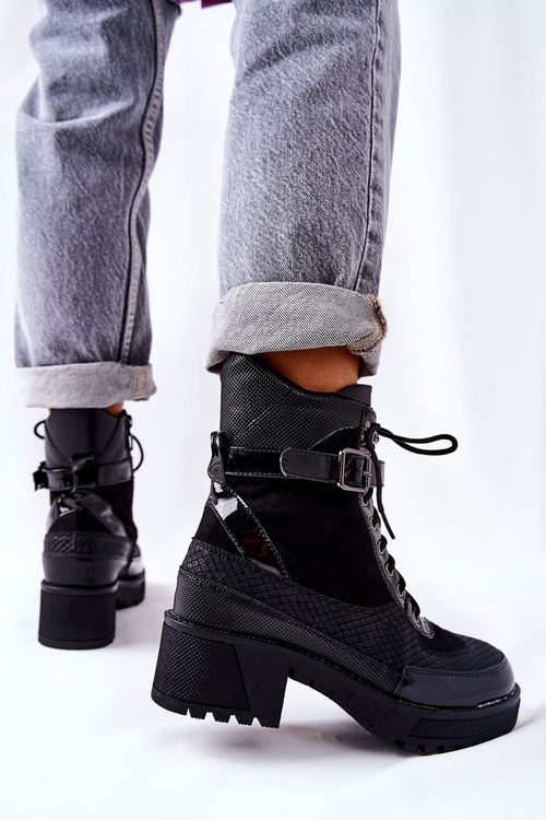 Black Devera Buckle topánky