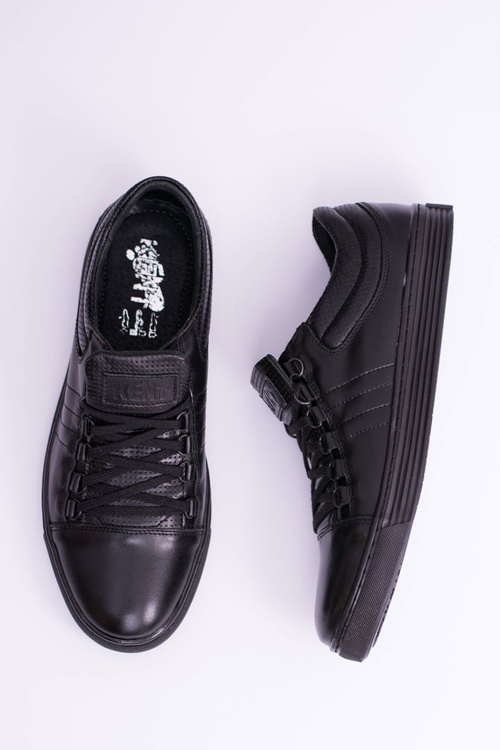 Pánske čierne kožené tenisky Elon