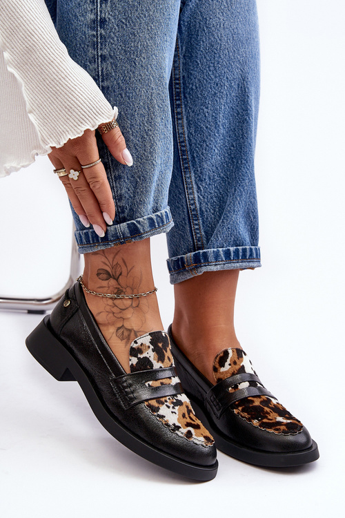 Kožené Ženy Mokasíny Maciejka 06250-01 Černá