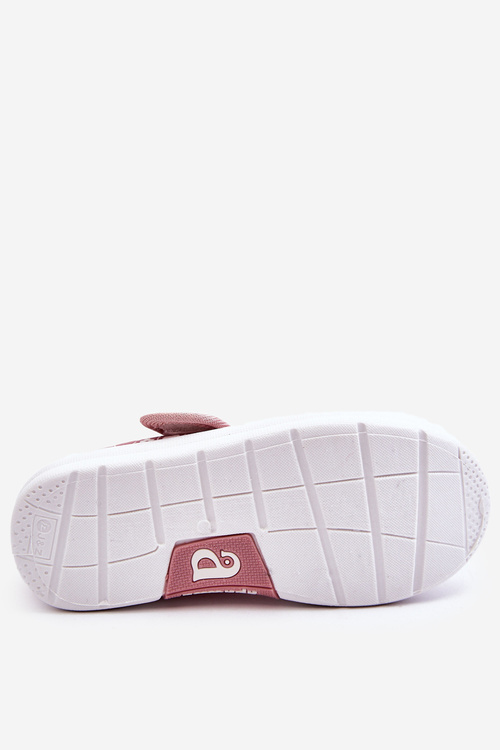 Dětské balerínky na suchý zip v potisku růžové Selah