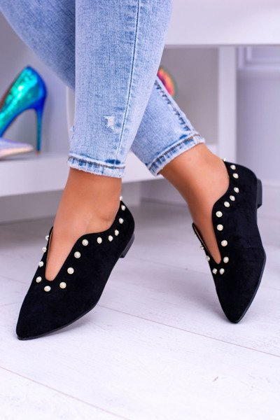 Lu Boo černé Ploché boty s Výřezy Merseo