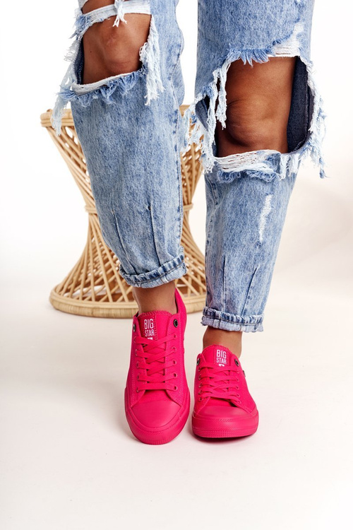 Dámska klasická nízka veľká hviezda AA274013 Fuchsia