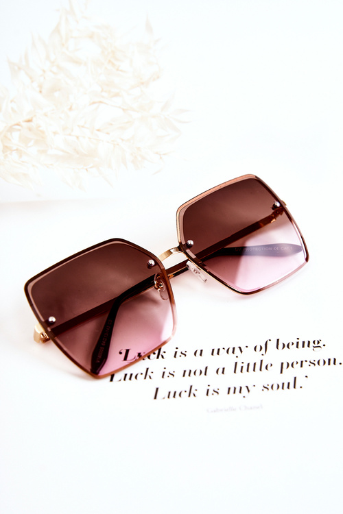 Velké čtvercové sluneční brýle V180005 zelená růžová