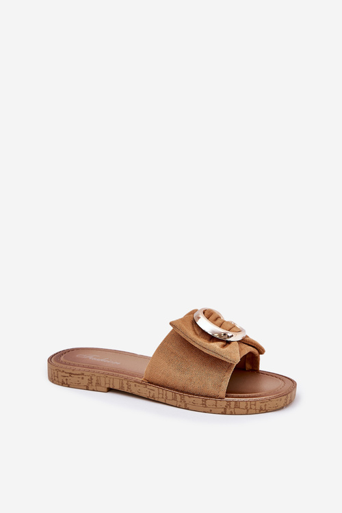 Ploché Dámské Sandály S Ozdobným Detalem Camel Nellodra