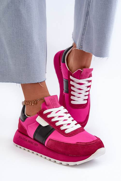 Dámské tenisky na platformě Big Star NN274500 Memory Foam System Fuksja