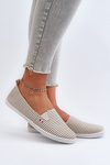 Dámské tenisky Slip-On se pruhy Beige Pazaria