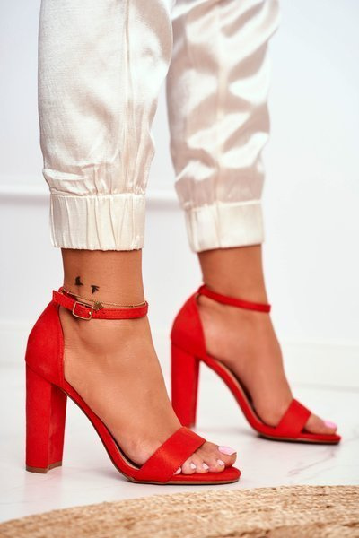 Dámské sandály Na Podpatku Semišové oranžové Anastasie