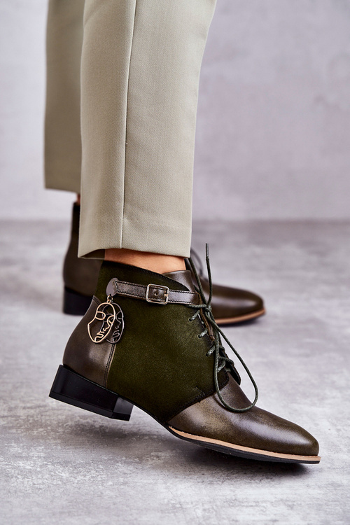 Dámské kožené kozačky Maciejka 5743A-09 Zelene