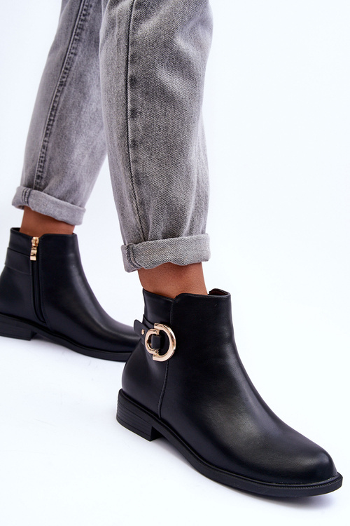 Čierne kožené topánky Meronei