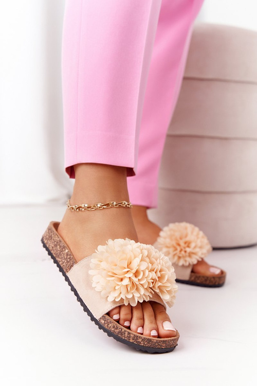 Nazouváky Na Korkové Podrážce Béžové Flowerbomb