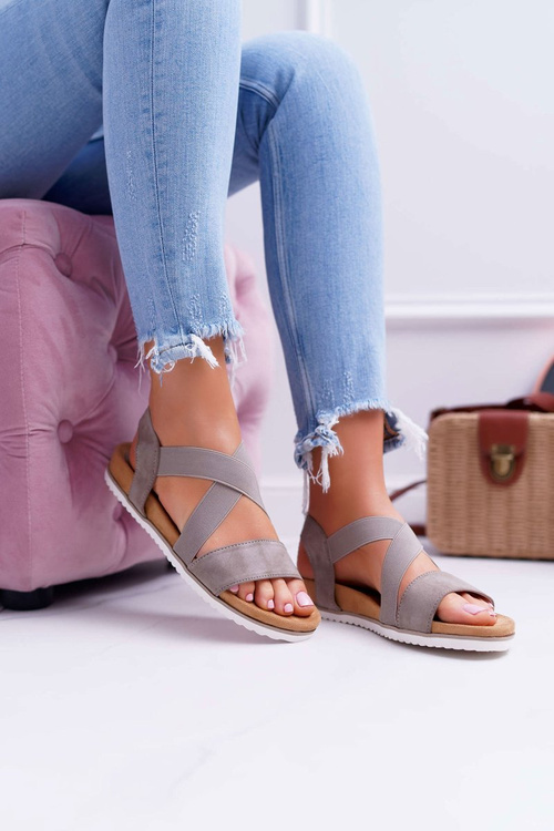 Dámské sandály Khaki s elastickým kaučukem Itako