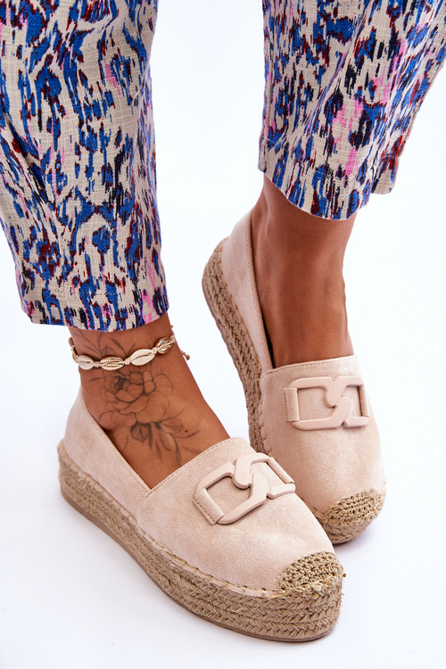 Dámské klasické espadrilky na platformě Béžove Maurine