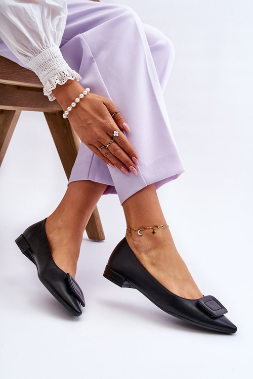 Klasické baleríny s zdobením černe Rivea