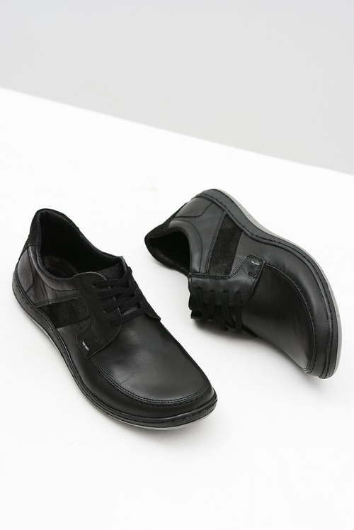 Pánske kožené klasické čierne topánky Rocco