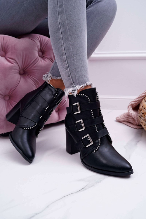 Dámské kotníkové boty na podpatku černé Finbas