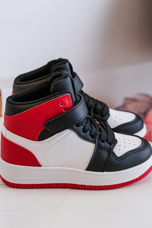 Dětské vysoké sportovní boty bílo-červené Teredite