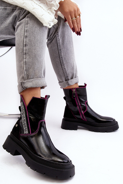 Dámske kožené topánky Maciejka 06236-15 Čierna