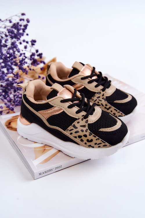 Detské športové topánky čierne a béžové Kizzie